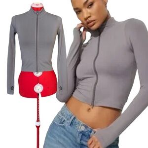 Garage Grey Smoked Out Sydney Seamless Zip-Up Athletic Jacket Size Medium